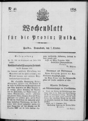Nr. 40, Ausgabe vom 7. Oktober 1854