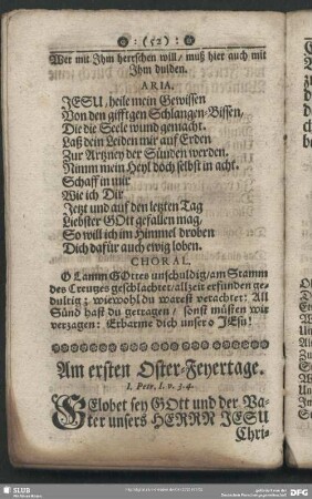 Am ersten Oster-Feyertage