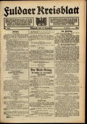 Ausgabe vom Mittwoch, den 19. Dezember 1917.