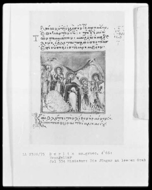 Tetraevangelion — Die Jünger am leeren Grab, Folio 334recto