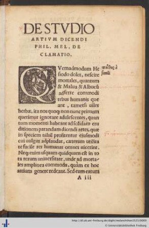De Studio Artium Dicendi Phil. Mel. Declamatio.