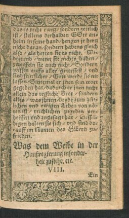 Was dem Weibe in der Haußregierung insonderheit zustehe. etc. VIII.
