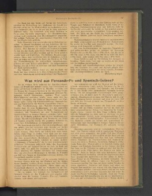 Was wird aus Fernando-Po und Spanisch-Guinea?