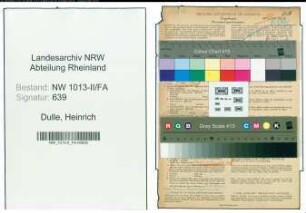 Entnazifizierung Heinrich Dulle , geb. 11.04.1893 (Destillateur)