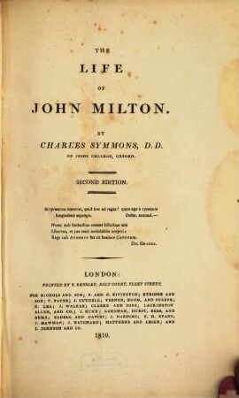 Life of John Milton