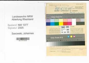 Entnazifizierung Johannes Saxowski , geb. 14.09.1894 (Polizist)