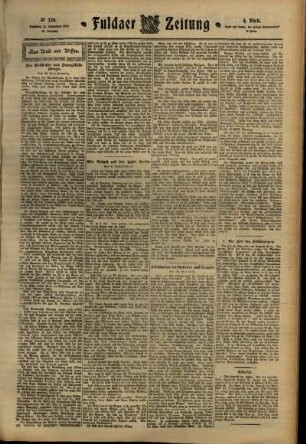 Vierte Ausgabe vom Samstag, den 11. November 1911.