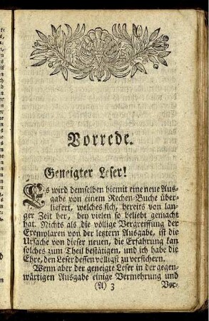 Vorrede. Geneigter Leser!