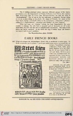 Early French Books (No. 216 - 221)