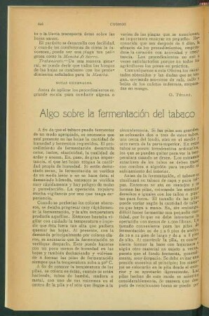 Algo sobre la fermentación del tabaco
