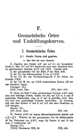 I. Geometrische Örter.