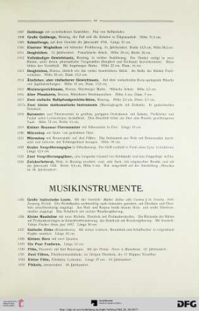 Musikinstrumente (Nr. 1325-1340)