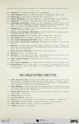 Musikinstrumente (Nr. 1325-1340)