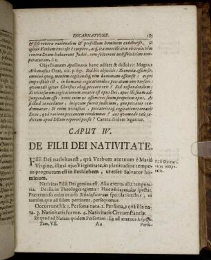 Caput IV. De Filii Dei Nativitate.