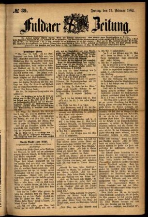 Ausgabe vom Freitag, den 17. Februar 1882.