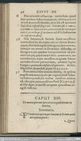 Caput XIII. De municipiorum iure circa inquisitionem rei furtivae
