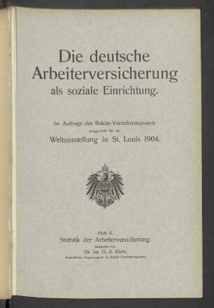 H. 2: Statistik der Arbeiterversicherung