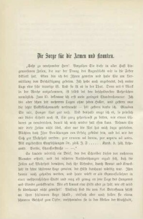 Die Sorge für die Armen und Kranken
