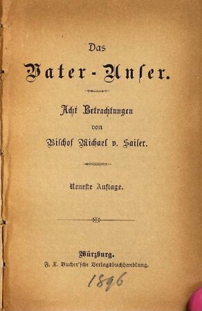 Das Vater-Unser : Acht Betrachtungen