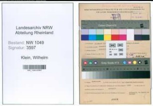 Entnazifizierung Wilhelm Klein , geb. 30.08.1891 (Pressereferent)