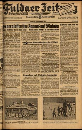 Ausgabe vom Donnerstag, den 08. Januar 1942.