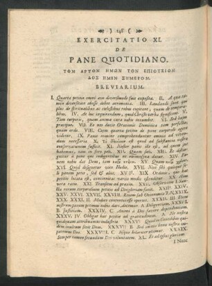 Exercitatio XI. De Pane Quotidiano
