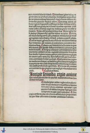 Incipit secunda regio anime…