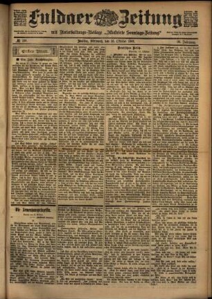 Erste Ausgabe vom Mittwoch, den 16. Oktober 1901.