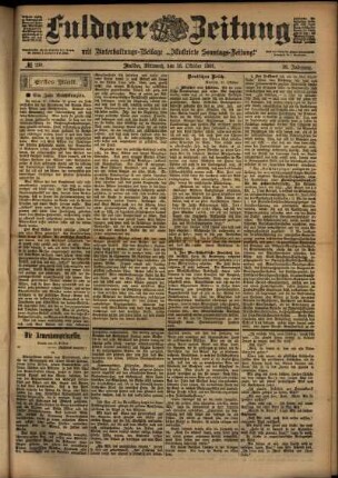 Erste Ausgabe vom Mittwoch, den 16. Oktober 1901.
