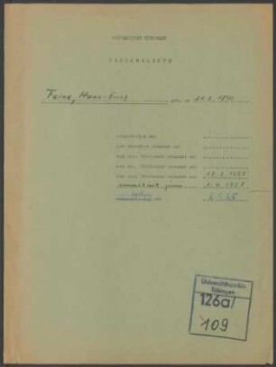Feine, Hans-Erich * 1890