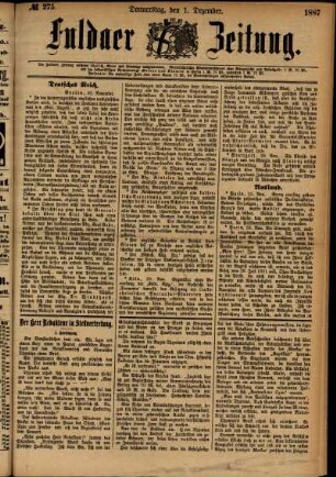 Ausgabe vom Donnerstag, den 01. Dezember 1887.