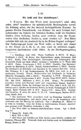 § 19. Die Acht und ihre Abstufungen.