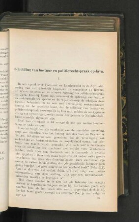 Scheiding van bestuur en politierechtspraak op Java.