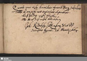 Stammbucheintrag von Johann Rudolph Saltzmann. Straßburg, 16. März 1664
