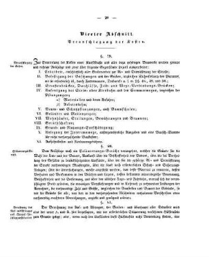 Vierter Abschnitt. Veranschlagung der Kosten