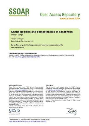 Changing roles and competencies of academics