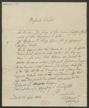 Brief an B. Schott's Söhne : 07.01.1828