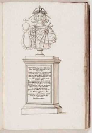Bildnisbüste des byzantinischen Kaisers Basileios I., in: Series continuata omnium Imperatorum [...], Bd. 3, Bl. 48