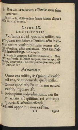 Caput. IX. De Existentia.
