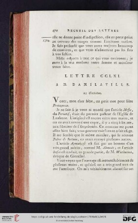 (Lettre CCLXI - CCLXX)