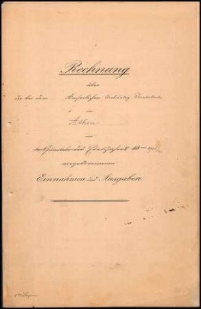 Abrechnung 1901/1902