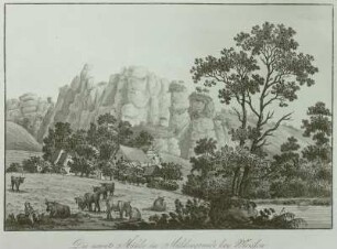 Meißen. 9. Meißner Mühle im Mühlengrund, Radierung, von Johann Gottlob Karl Liebezeit (1766-1814), Anf. 19. Jh.