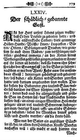 LXXIV. Der schädlich-gebannte Geist