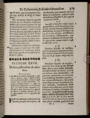 Titulus XXVII. De Successionibus ab intestato