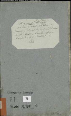 Zivilstandsregister der katholischen Gemeinde Oesterwiehe, Kreis Wiedenbrück (GAHT 1811) (Gemeinde: Katholische Gemeinde Oesterwiehe)