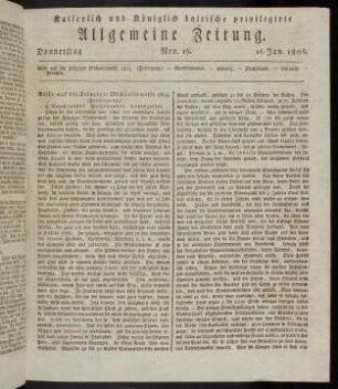 61-124, Nr. 16-31: 16.-31. Januar 1806