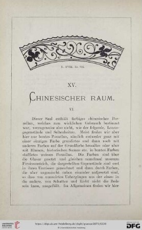 XV. Chinesischer Raum