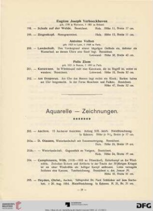 Aquarelle-Zeichnungen (Nr. 203-236)