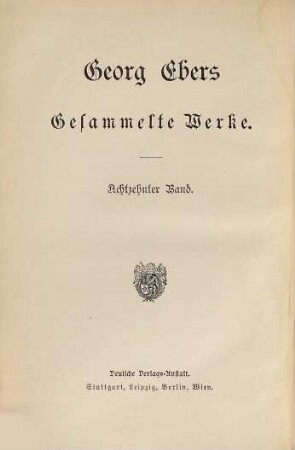 Gesammelte Werke, 18. Die Nilbraut ; 3