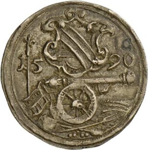 Schützenpreismedaille der Reichsstadt Straßburg im Wert eines Vierteltalers, 1590